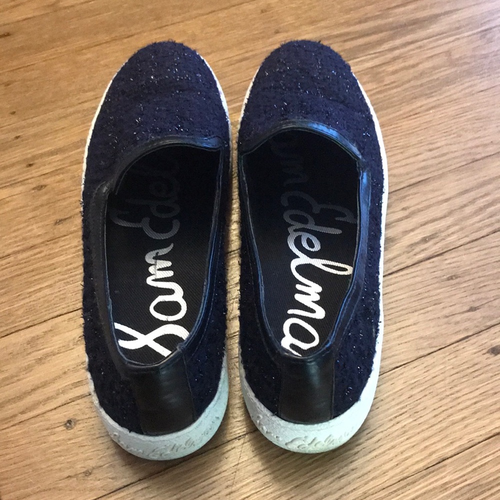 Women’s Sam Edelman Navy Tweed Slides 8 - Picture 2 of 4